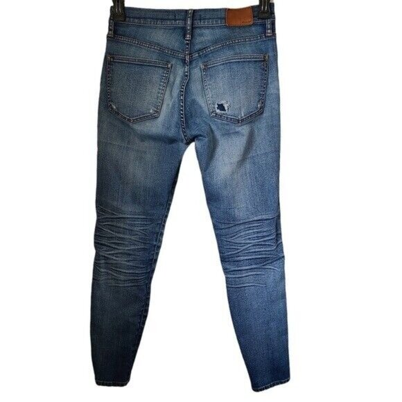 Madewell 9” High-Rise Skinny Jeans Torn Knee Edition Distressed Size 28 - Picture 3 of 6